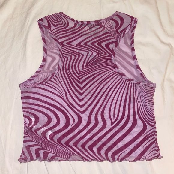NWT Purple Marble Mesh Crop Top - Picture 14 of 16